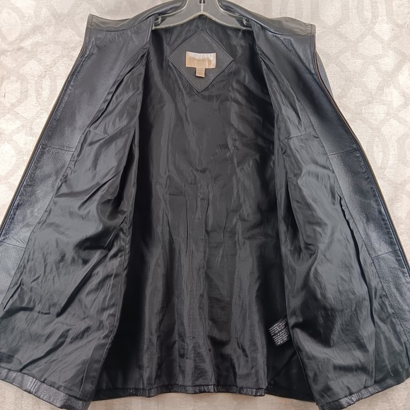 Worthington Women's Black Genuine Leather Zip Front Jacket XL Classic Style - Picture 9 of 9